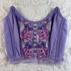 NWT Victoria’s Secret Dream Angels Floral Embroidered Strapless Corset Top S